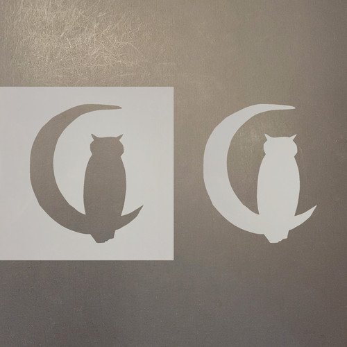 Owl In Moon Reusable Mylar Stencils