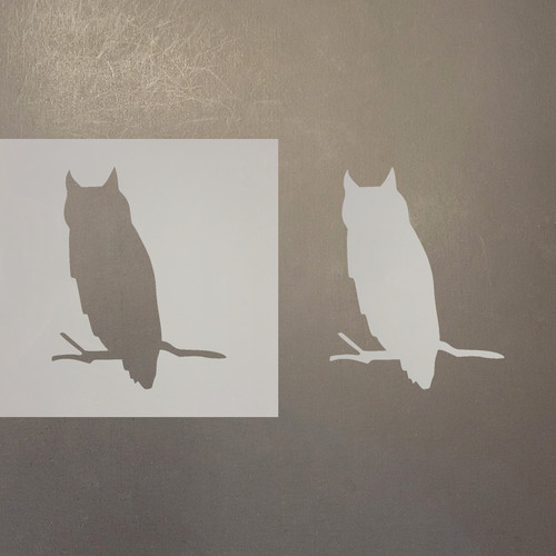 Owl On Branch Reusable Mylar Stencils