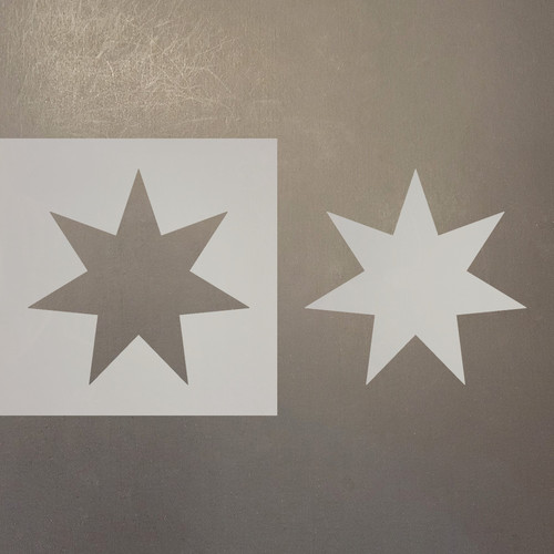 Seven Pointed Star Reusable Mylar Stencils