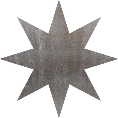 Eight Point Star Steel Cut Out Metal Art Decoration