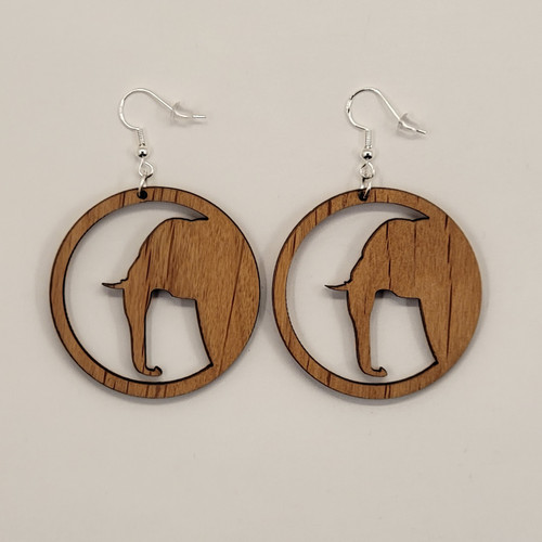 Elephant Style 3 Natural Wood Earrings Boho Trendy Rustic Earrings