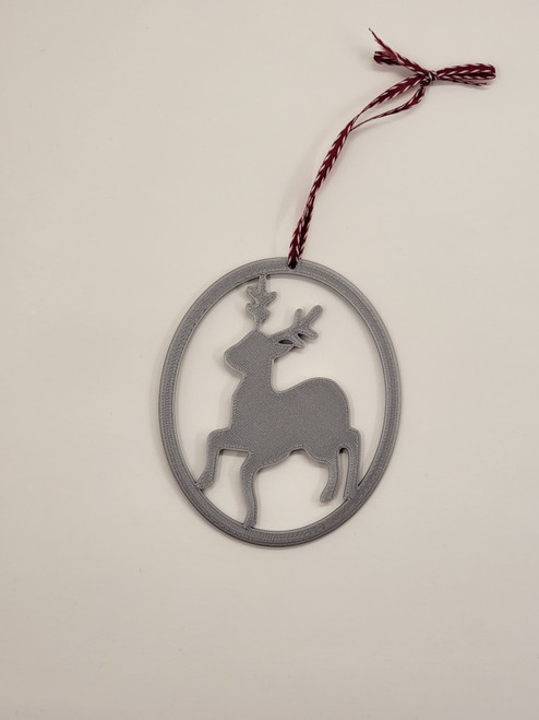 Christmas Reindeer Design 3 - Ornament - High Strength - 3D Printed - Handmade - Custom