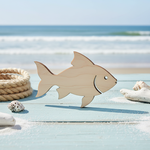 Fish Laser Cut Wood Cutout Blank DIY Craft Decor