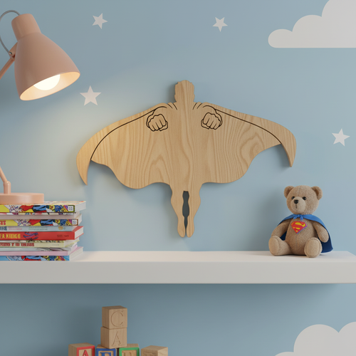 Superman Laser Cut Wood Cutout Blank DIY Craft Decor