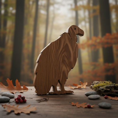 Vulture Standing Laser Cut Wood Cutout Blank DIY Craft Decor