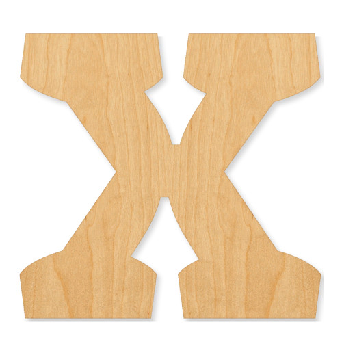 Lower Case X Wood Cutout - Unfinished Baltic Birch Craft Shape