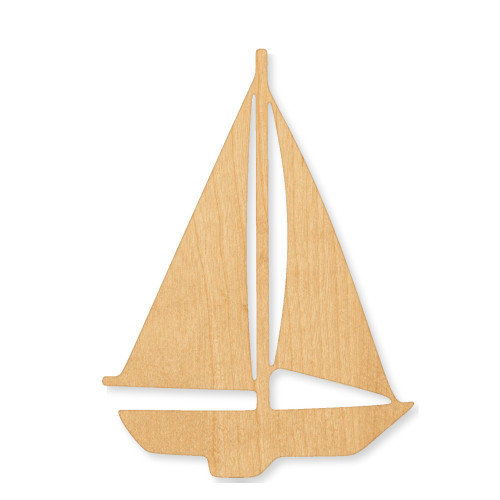 Sail Boat Wood Cutout for Crafts, Unfinished Baltic Birch Craft Shape, DIY Wood Blank