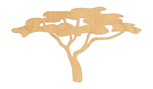 African Tree Wood Cutout Craft Blank, Unfinished Baltic Birch DIY Shape for Crafts and Decor