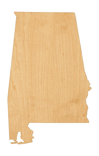 Alabama Wood Cutout Craft Blank, Unfinished Baltic Birch DIY Shape for Crafts and Decor