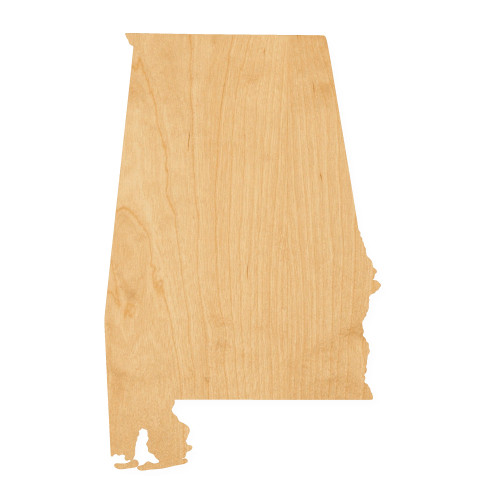 Alabama Wood Cutout for Crafts, Unfinished Baltic Birch Craft Shape