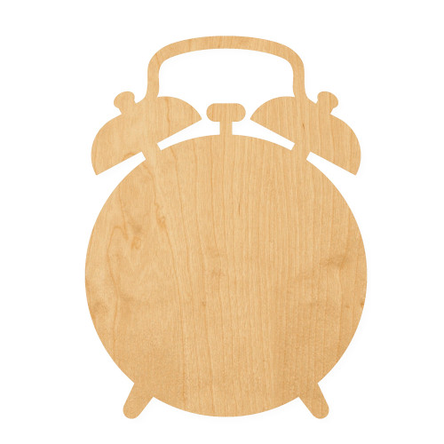 Alarm Clock Wood Cutout for Crafts, Unfinished Baltic Birch Craft Shape
