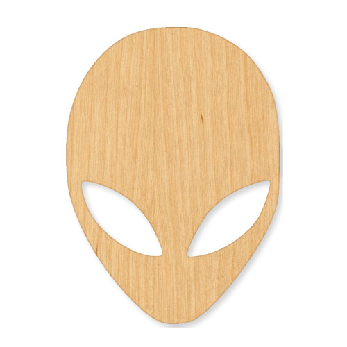 Alien 1 Wood Cutout - Unfinished Baltic Birch Craft Shape