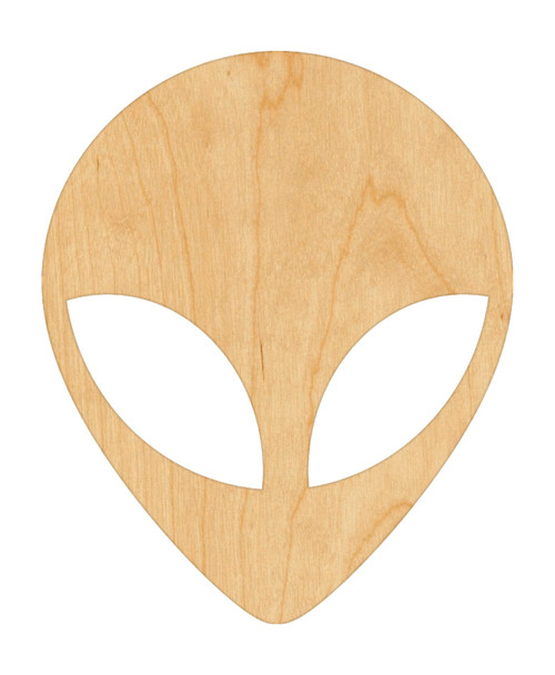 Alienhead Wood Cutout - Unfinished Baltic Birch Craft Shape