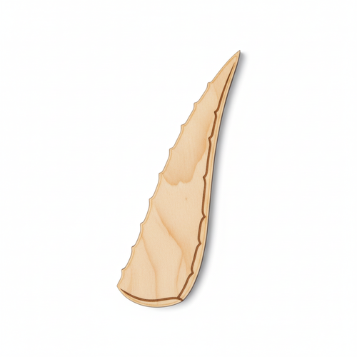 Aloe Leaf Wood Cutout Craft Blank, Unfinished Baltic Birch DIY Shape for Crafts and Decor