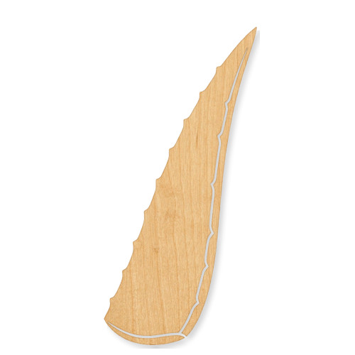 Aloe Leaf Wood Cutout - Unfinished Baltic Birch Craft Shape