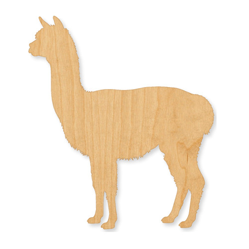 Alpaca Wood Cutout - Unfinished Baltic Birch Craft Shape