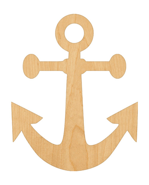 Anchor 1 Wood Cutout - Unfinished Baltic Birch Craft Shape