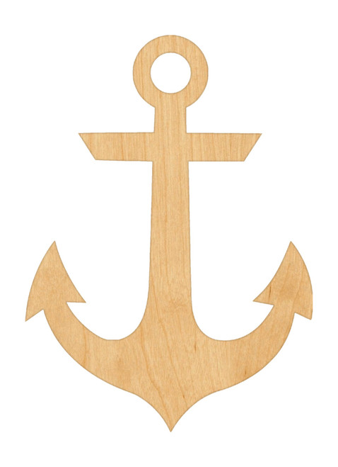Anchor 3 Wood Cutout Craft Blank, Unfinished Baltic Birch DIY Shape for Crafts and Decor