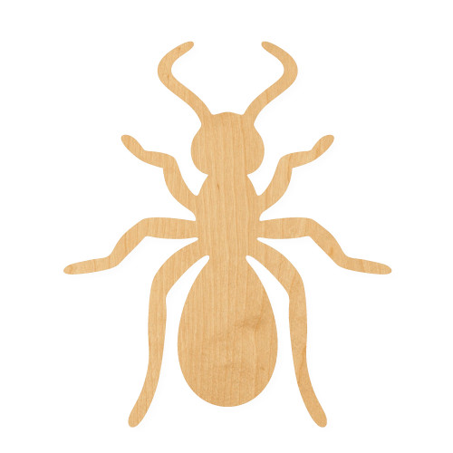 Ant Wood Cutout for Crafts, Unfinished Baltic Birch Craft Shape