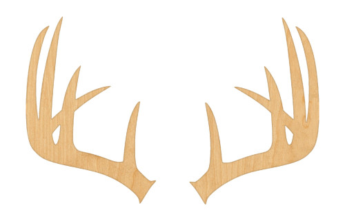 Antlers Wood Cutout Craft Blank, Unfinished Baltic Birch DIY Shape for Crafts and Decor