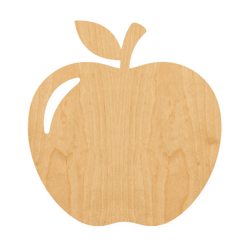 Apple 2 Wood Cutout for Crafts, Unfinished Baltic Birch Craft Shape