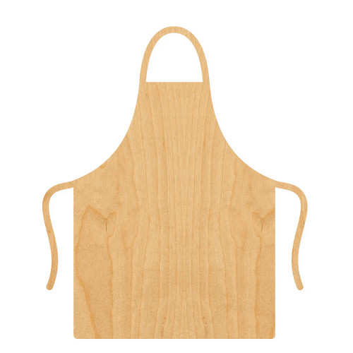 Apron Wood Cutout for Crafts, Unfinished Baltic Birch Craft Shape