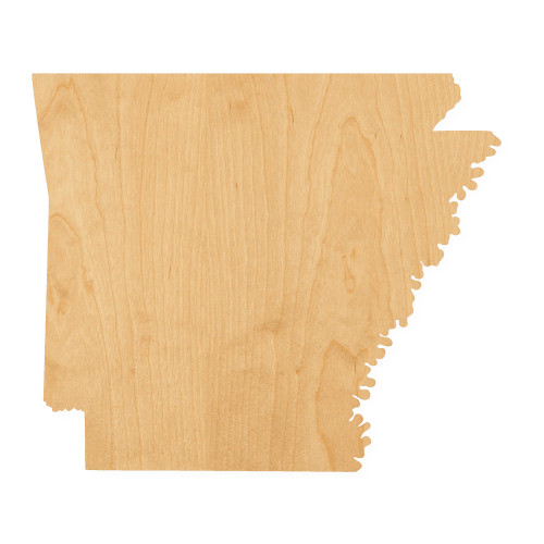 Arkansas Wood Cutout for Crafts, Unfinished Baltic Birch Craft Shape
