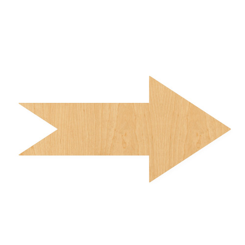 Arrow 3 Wood Cutout for Crafts, Unfinished Baltic Birch Craft Shape