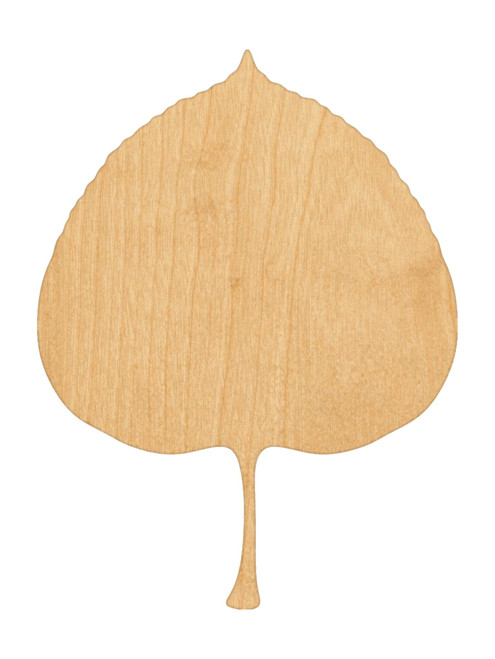 Aspen Leaf Wood Cutout Craft Blank, Unfinished Baltic Birch DIY Shape for Crafts and Decor