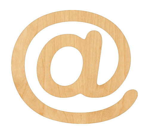At Symbol Wood Cutout Craft Blank, Unfinished Baltic Birch DIY Shape for Crafts and Decor