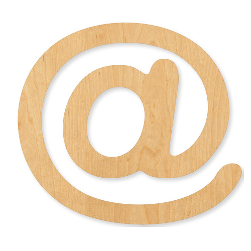 At Symbol Wood Cutout - Unfinished Baltic Birch Craft Shape