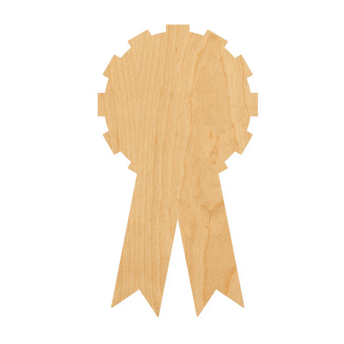 Award Ribbon Wood Cutout for Crafts, Unfinished Baltic Birch Craft Shape