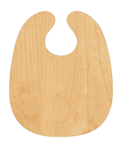 Baby Bib Wood Cutout Craft Blank, Unfinished Baltic Birch DIY Shape for Crafts and Decor