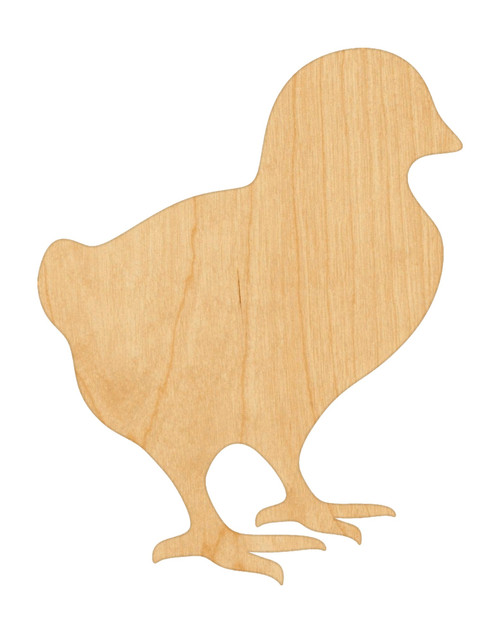 Baby Chick Wood Cutout Craft Blank, Unfinished Baltic Birch DIY Shape for Crafts and Decor