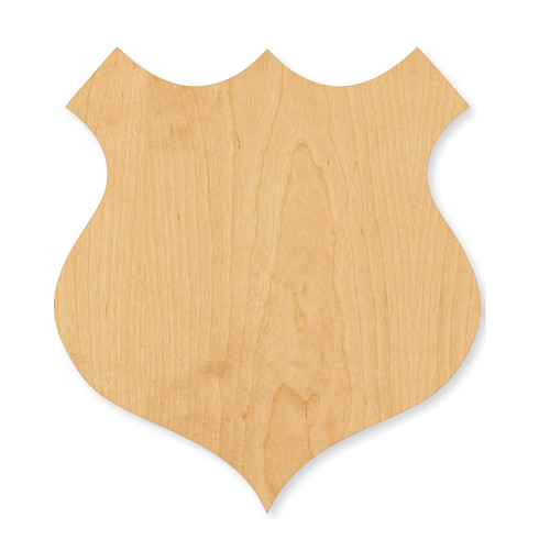 Badge 2 Wood Cutout - Unfinished Baltic Birch Craft Shape
