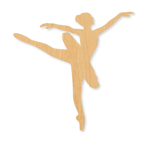 Ballerina 1 Wood Cutout - Unfinished Baltic Birch Craft Shape