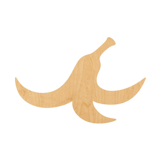 Banana Peel Wood Cutout for Crafts, Unfinished Baltic Birch Craft Shape