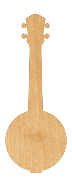 Banjo Wood Cutout - Unfinished Baltic Birch Craft Shape