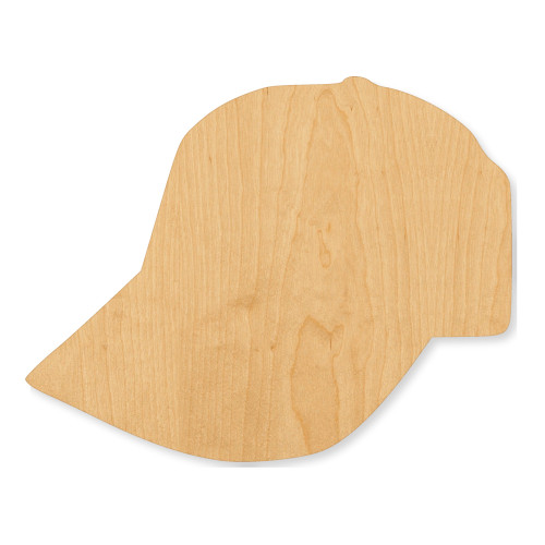 Baseball Cap Wood Cutout - Unfinished Baltic Birch Craft Shape