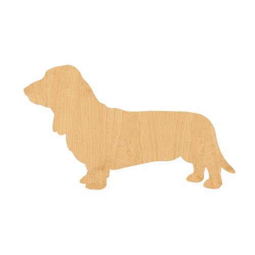 Basset Hound Wood Cutout for Crafts, Unfinished Baltic Birch Craft Shape