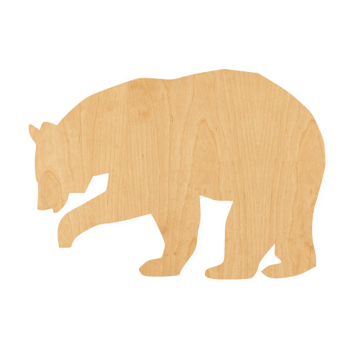 Bear 2 Wood Cutout for Crafts, Unfinished Baltic Birch Craft Shape