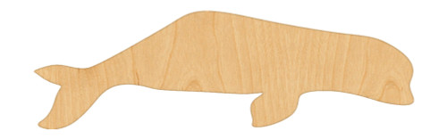 Beluga Whale Wood Cutout - Unfinished Baltic Birch Craft Shape