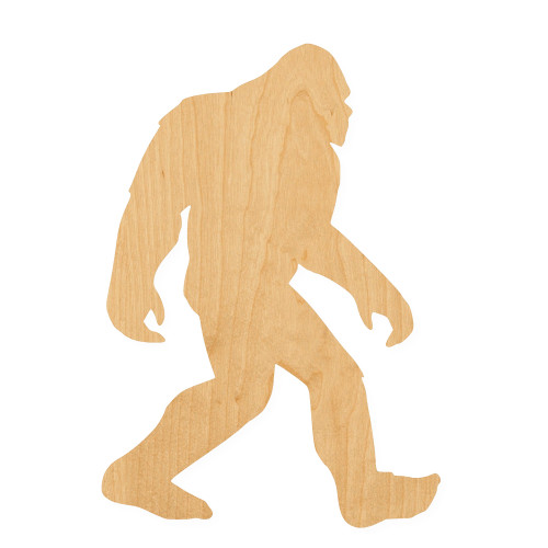 Bigfoot 2 Wood Cutout for Crafts, Unfinished Baltic Birch Craft Shape