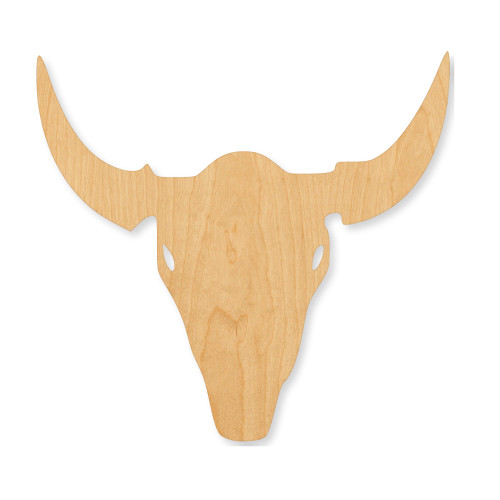 Bison Skull 2 Wood Cutout - Unfinished Baltic Birch Craft Shape