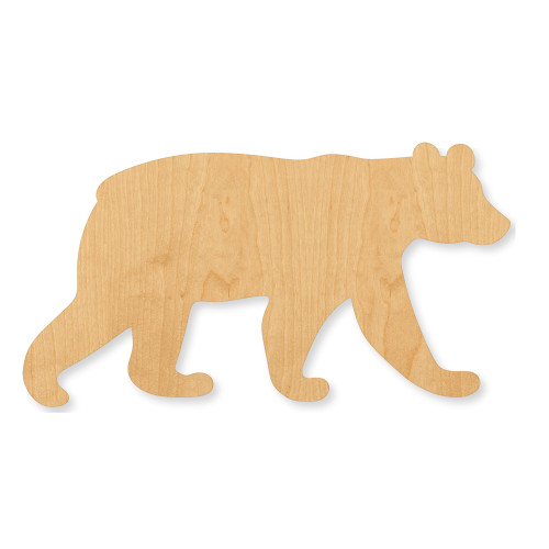 Black Bear Wood Cutout - Unfinished Baltic Birch Craft Shape
