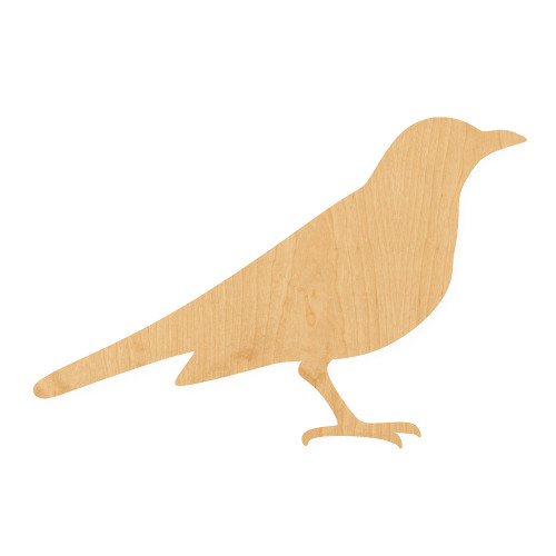 Blackbird Wood Cutout for Crafts, Unfinished Baltic Birch Craft Shape
