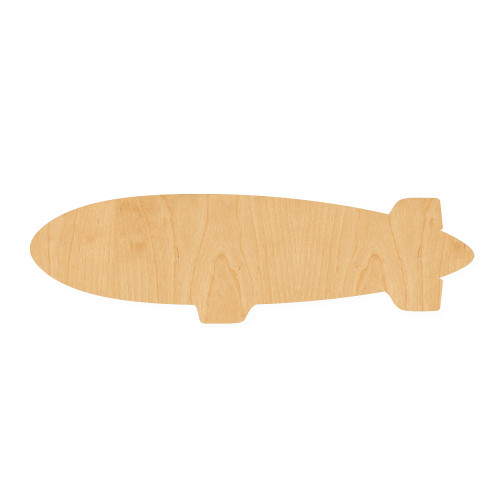 Blimp Wood Cutout for Crafts, Unfinished Baltic Birch Craft Shape