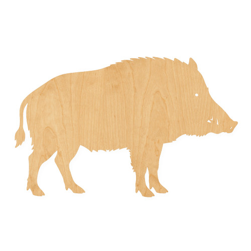 Boar Wood Cutout for Crafts, Unfinished Baltic Birch Craft Shape