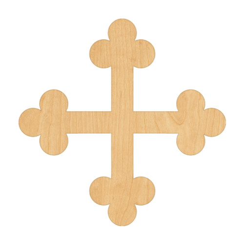 Botany Cross 1 Wood Cutout Craft Blank, Unfinished Baltic Birch DIY Shape for Crafts and Decor