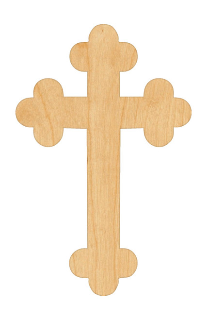 Botany Cross 2 Wood Cutout Craft Blank, Unfinished Baltic Birch DIY Shape for Crafts and Decor